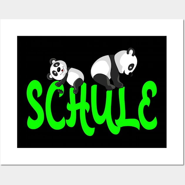 Panda School Gift Idea Design Motif Wall Art by Shirtjaeger